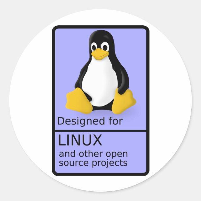 Pegatina Redonda Diseñado para Linux (Anverso)