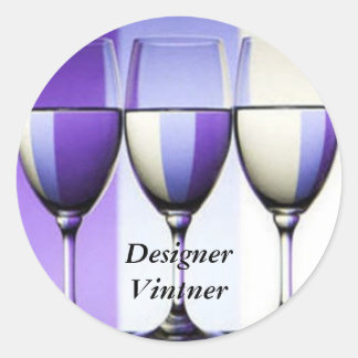 Pegatina Redonda Diseñador Vinter Winery Wine Labs