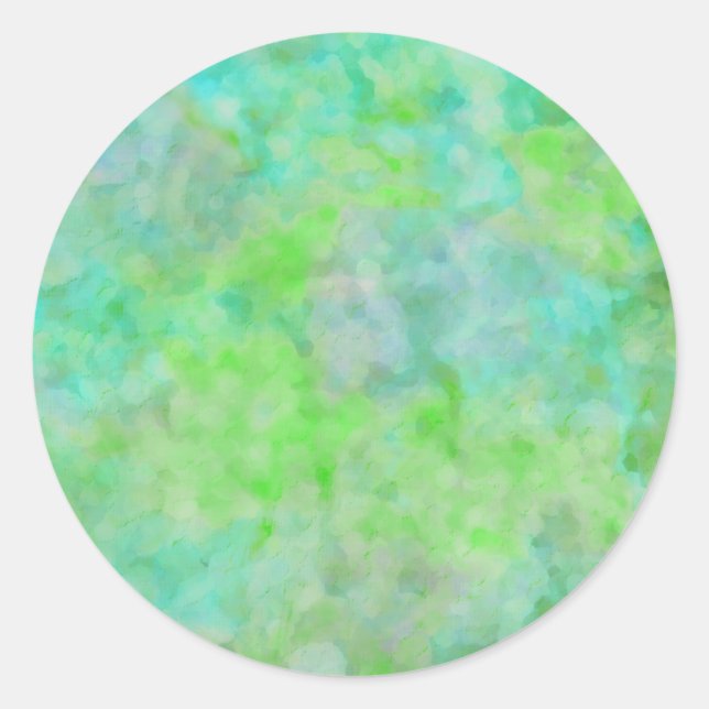 Pegatina Redonda Diseño abstracto de Bat Mitzvah en Aqua (Anverso)