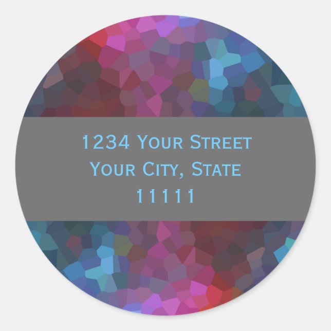 Pegatina Redonda Diseño abstracto de dirección de retorno (Anverso)