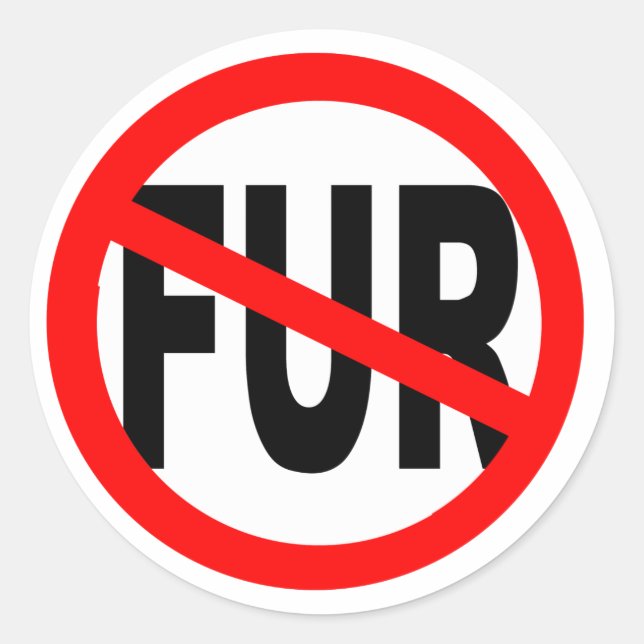 Pegatina Redonda Diseño Anti-Fur (Anverso)