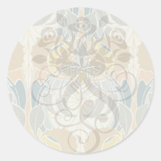 Pegatina Redonda diseño art nouveau bold flora