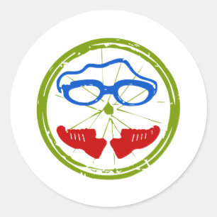 Pegatina Redonda Diseño artístico fresco del Triathlon
