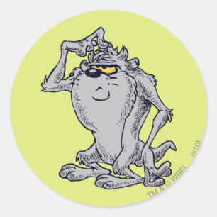 Pegatina Redonda Diseño Artístico Pensante TAZ™