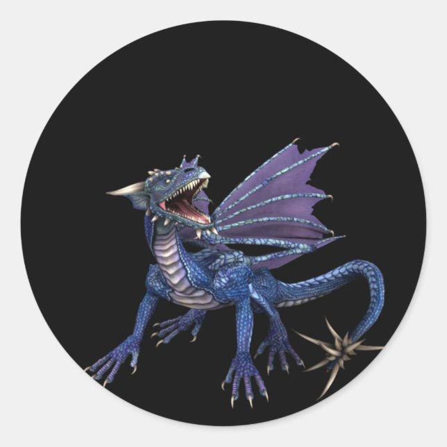 Pegatina Redonda Diseño azul/morado 1 :: Pegatinas de fantasía (Anverso)