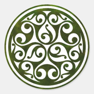 Pegatina Redonda Diseño céltico del ornamento de
