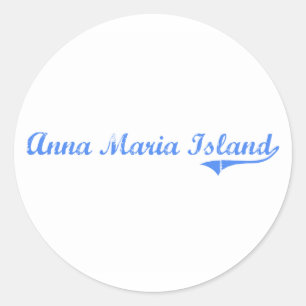 Pegatina Redonda Diseño clásico de Anna Maria Island Florida