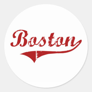 Pegatina Redonda Diseño clásico de Boston Massachusetts