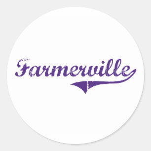 Pegatina Redonda Diseño clásico de Farmerville Luisiana