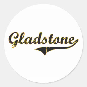 Pegatina Redonda Diseño clásico de Gladstone Missouri
