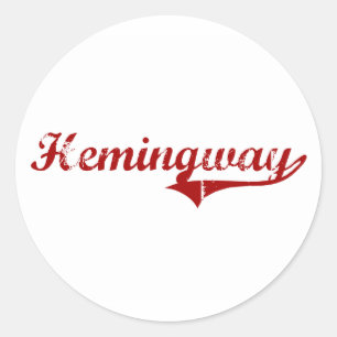 Pegatina Redonda Diseño clásico de Hemingway Carolina del Sur