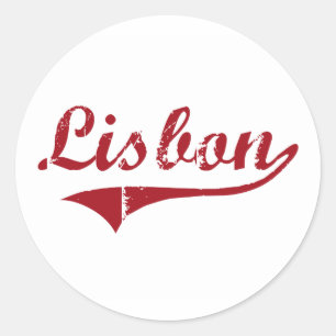 Pegatina Redonda Diseño clásico de Lisboa Ohio