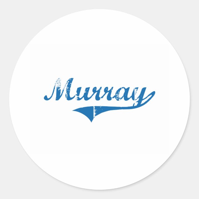 Pegatina Redonda Diseño clásico de Murray Kentucky (Anverso)