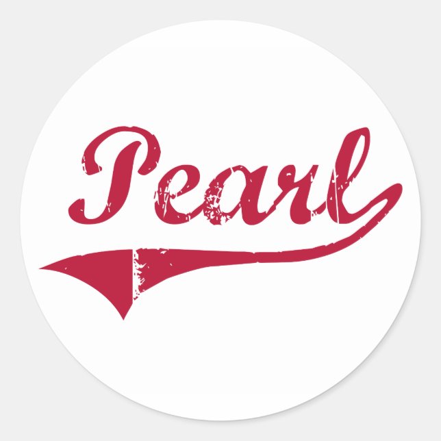 Pegatina Redonda Diseño clásico de Pearl Mississippi (Anverso)