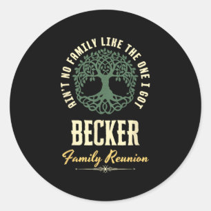 Pegatina Redonda Diseño coincidente de Family Reunion 2025 - Becker