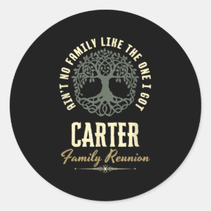 Pegatina Redonda Diseño coincidente de Family Reunion 2025 - Carter
