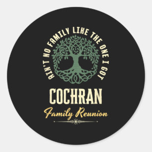 Pegatina Redonda Diseño coincidente de Family Reunion 2025 - Cochra