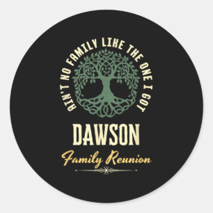 Pegatina Redonda Diseño coincidente de Family Reunion 2025 - Dawson