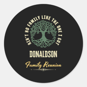 Pegatina Redonda Diseño coincidente de Family Reunion 2025 - Donald