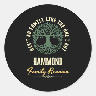 Pegatina Redonda Diseño coincidente de Family Reunion 2025 - Hammon