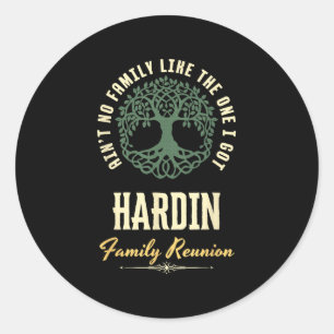 Pegatina Redonda Diseño coincidente de Family Reunion 2025 - Hardin