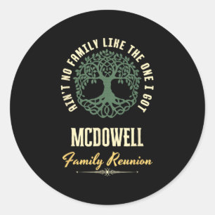 Pegatina Redonda Diseño coincidente de Family Reunion 2025 - Mcdowe