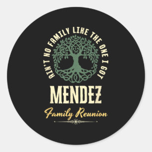 Pegatina Redonda Diseño coincidente de Family Reunion 2025 - Mendez