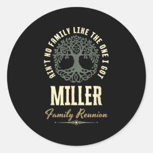 Pegatina Redonda Diseño coincidente de Family Reunion 2025 - Miller