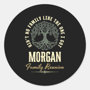 Pegatina Redonda Diseño coincidente de Family Reunion 2025 - Morgan