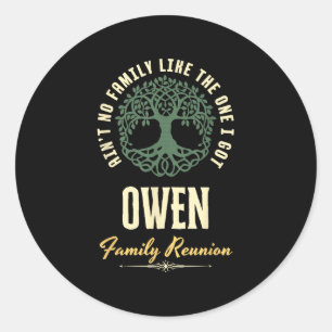 Pegatina Redonda Diseño coincidente de Family Reunion 2025 - Owen