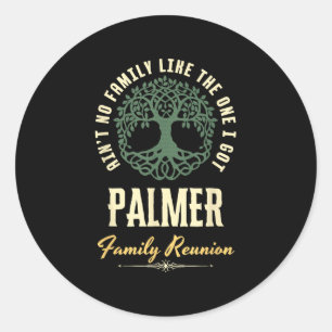 Pegatina Redonda Diseño coincidente de Family Reunion 2025 - Palmer