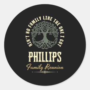 Pegatina Redonda Diseño coincidente de Family Reunion 2025 - Philli