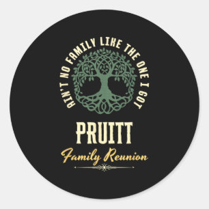Pegatina Redonda Diseño coincidente de Family Reunion 2025 - Pruitt