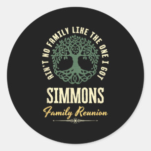 Pegatina Redonda Diseño coincidente de Family Reunion 2025 - Simmon