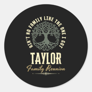 Pegatina Redonda Diseño coincidente de Family Reunion 2025 - Taylor