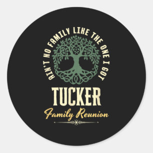 Pegatina Redonda Diseño coincidente de Family Reunion 2025 - Tucker