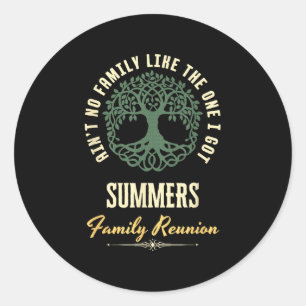 Pegatina Redonda Diseño coincidente de Family Reunion 2025 - Verano