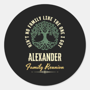 Pegatina Redonda Diseño coincidente de Reunión familiar 2025 - Alex