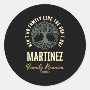 Pegatina Redonda Diseño coincidente de Reunión Familiar 2025 - Mart