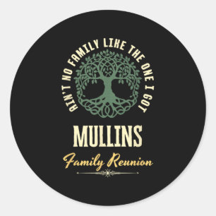 Pegatina Redonda Diseño coincidente de Reunión Familiar 2025 - Mull