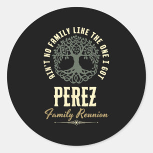 Pegatina Redonda Diseño coincidente de Reunión Familiar 2025 - Pére