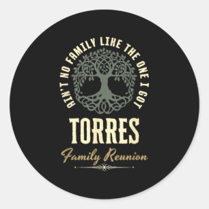 Pegatina Redonda Diseño coincidente de Reunión Familiar 2025 - Torr