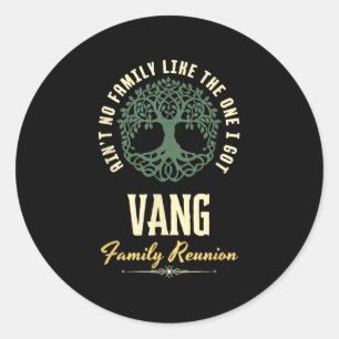Pegatina Redonda Diseño coincidente de Reunión Familiar 2025 - Vang