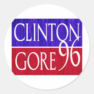 Pegatina Redonda Diseño con problemas de Clinton Gore 96
