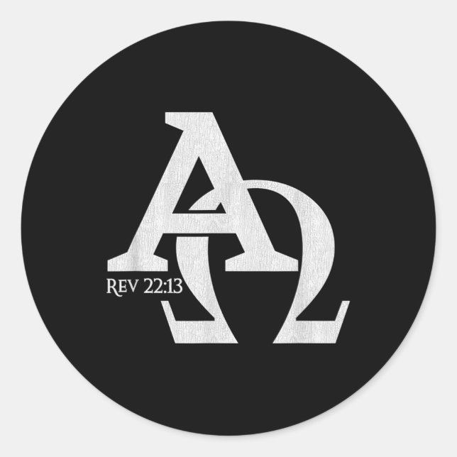 Pegatina Redonda Diseño cristiano - Alfa Y Omega La Letra griega (Anverso)
