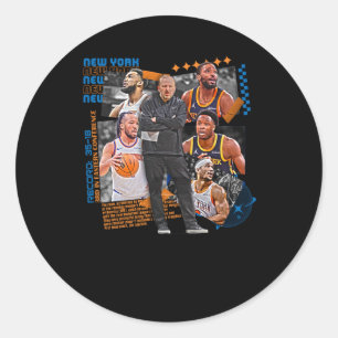 Pegatina Redonda Diseño cuatripartito del equipo de baloncesto de N