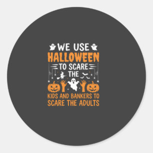 Pegatina Redonda Diseño de adultos banqueros niños susto de Hallowe