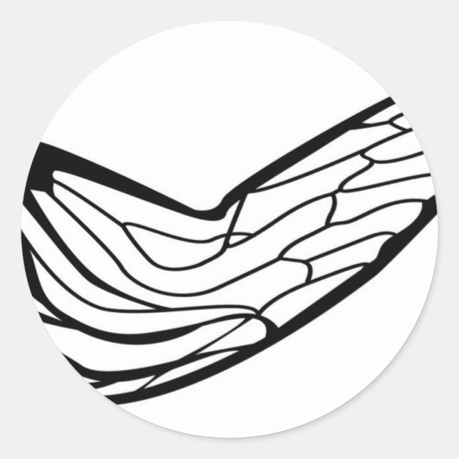 Pegatina Redonda Diseño de ala estilizada Cicada (Anverso)