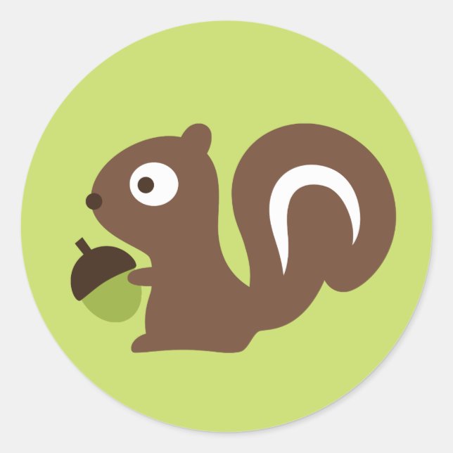 Pegatina Redonda Diseño de ardilla para bebés (Anverso)