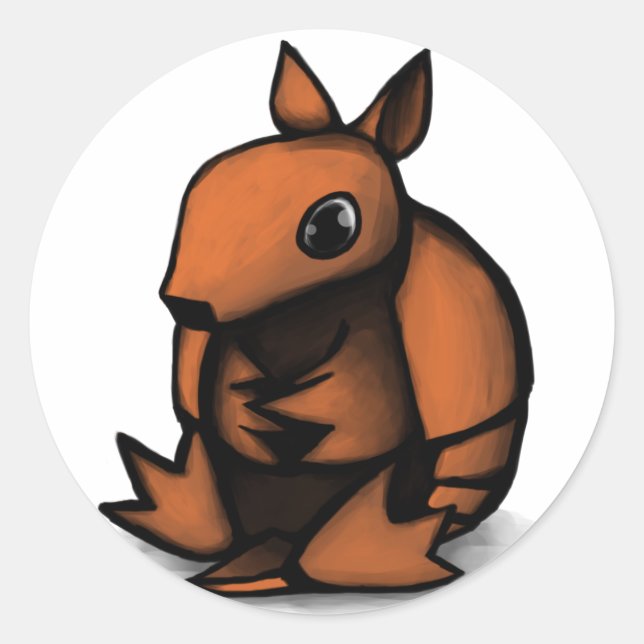 Pegatina Redonda Diseño de Armadillo (Anverso)